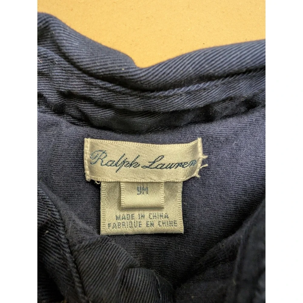 Ralph Lauren Quilted Shirt Jacket Shacket‎ Baby Boys 9M RLPC Patch Navy Blue